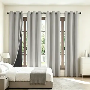 4pcs Blackout Noise and Heat Insulation Curtains Drapes for Living Room Bedroom