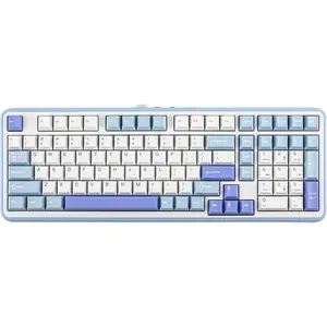 TH99 Tri-Mode  Mechanical Keyboard with 8000mAh , Hot Swappable Custom RGB Gaming Keyboard with Numpad, Gasket Creamy for PC//Office (Blue&White, Creamy Jade)
