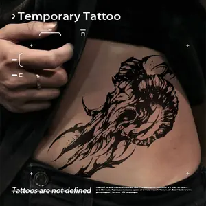 Ins-style Dark Skull Aesthetic Herbal Tattoo | Waterproof Realistic No Smudge | Full Subculture Atmosphere