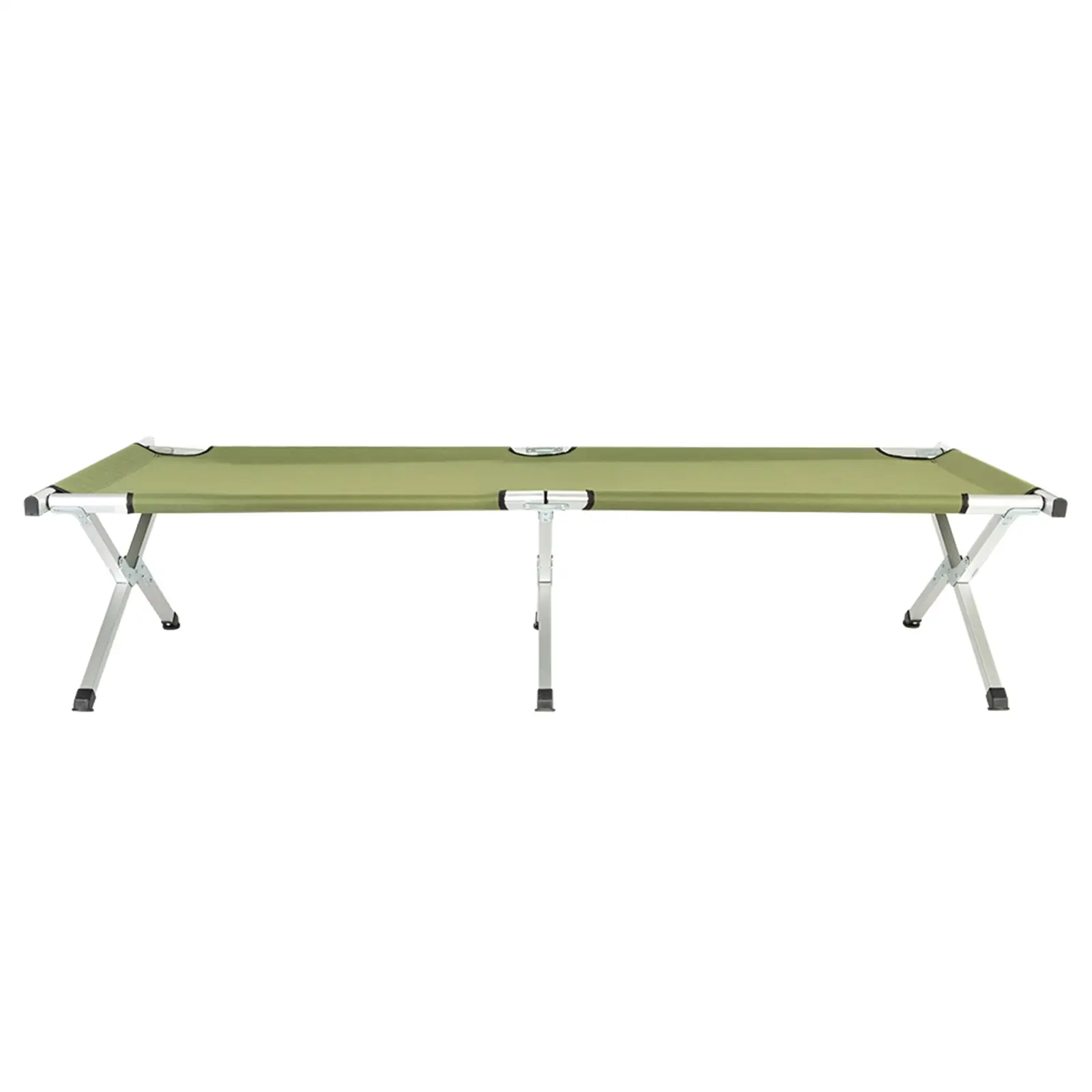 Folding Camping Cot with Carry Bag, Heavy Duty Aluminum Outdoor Sleeping Bed for Camping Travel Office, Portable Cot with Oxford Fabric for Adults, Army Green