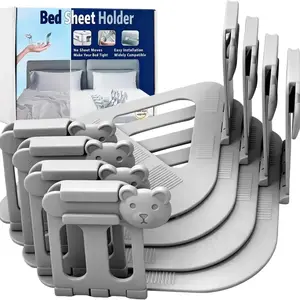 【SummerVibes】Bed Sheet Holders for Corners - 4 Pieces Heavy Duty Bed Sheet Grippers Upgraded Foldable, Anti-Slip, Invisible Fitted Sheet Holder Universal Fit