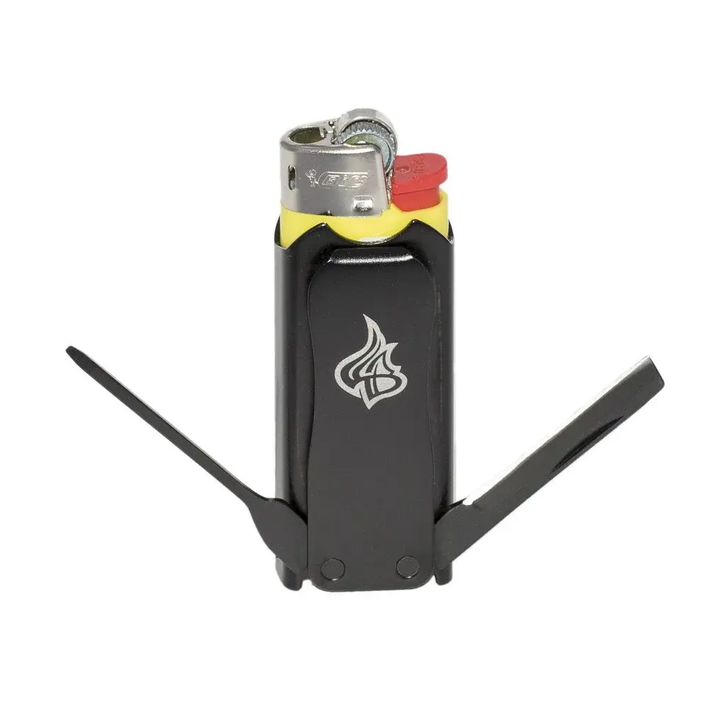 LighterBro MICRO 7 in 1 Multitool Case for Mini Bic or Mini Clipper Lighters & great for BBQn', boating, camping, EDC, fishing, gardening, hiking, partying, skateboarding, tinkering & various outdoor activities