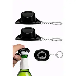 Cowboy hat /Tejana Bottle opener keychain Cowboy Hat Bottle Opener, Portable ABS Cap Keychain Beer Openers, CowboyTheme Bar Party Favors Decoration for Men and Beer Lovers gift relief fidget gift