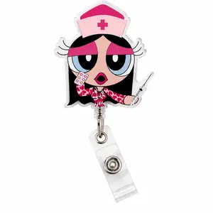Pink Nurse Badge Reel | Cute Retractable ID Holder for Nurses, Medical Assistants & Nursing Students