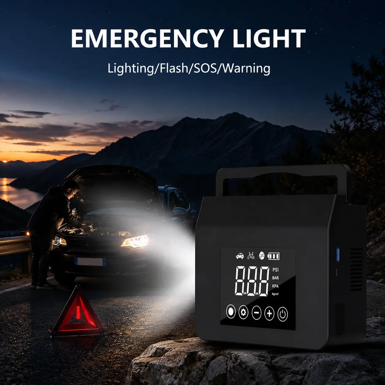 【Hieha】2026 All-Season Car Jump Starter – 4000A Peak, 150PSI Tire Inflator, 15000mAh Power Bank & LED Light, Reliable in -20°F, Compatible with Most Cars & Trucks, Great for Road Trips & Emergencies