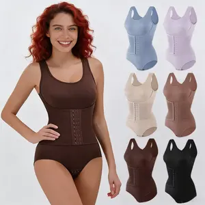 Buckled open crotch one-piece shapewear, double-layer pressure integrated shapewear, tight abdominal belt, waist cinching and hip lifting tight shapewear