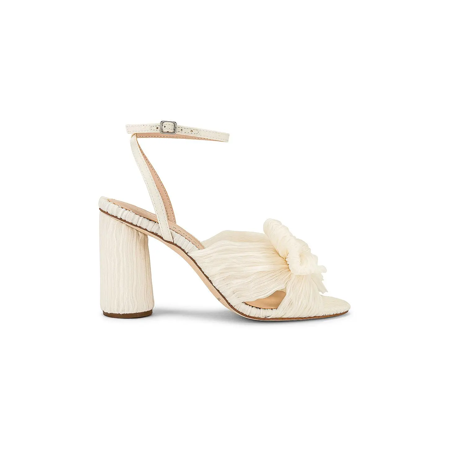 Loeffler Randall Camellia Pleated Bow Heel in Vegan Pearl