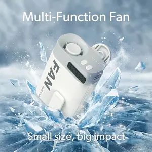 Portable Waist Fan 10m/s High Speed, 360° Adjustable, 3000mAh Rechargeable, 4 Speeds & Night Warning Light for Outdoor Work, Cycling, Camping