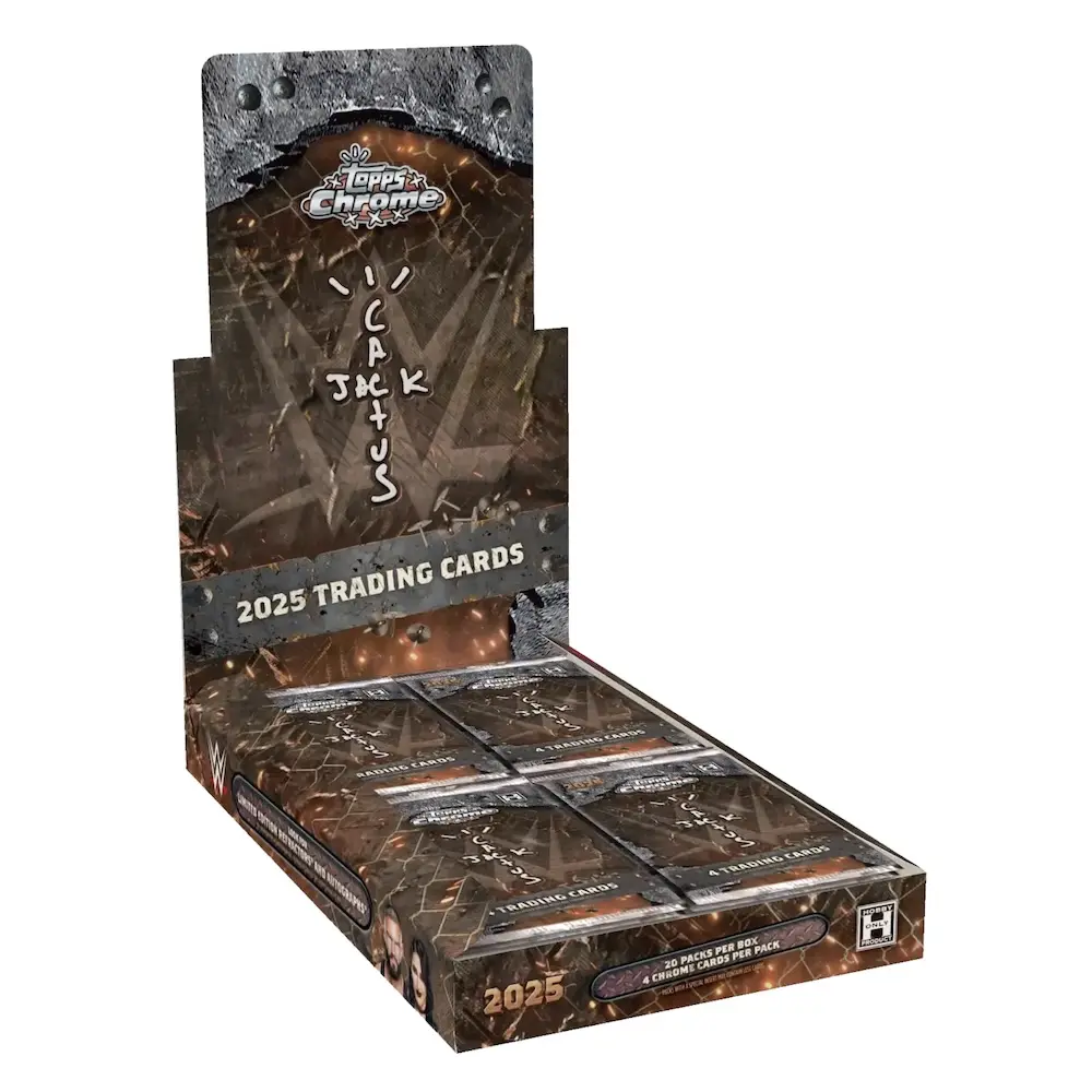 2025 TOPPS Chrome Finish WWE Cactus Jack Wrestling Trading Card Box - Chrome Sports Card Boxes and Packs for Collectors Seeking Autographs & SSPs, Hobby Box