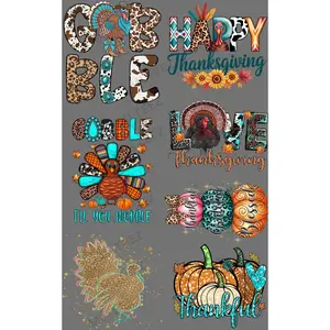 GOBBLE (THANKSGIVING) PREMADE GANGSHEET  - 22X36  DTF TRANSFERS - DIRECT TO FILM
