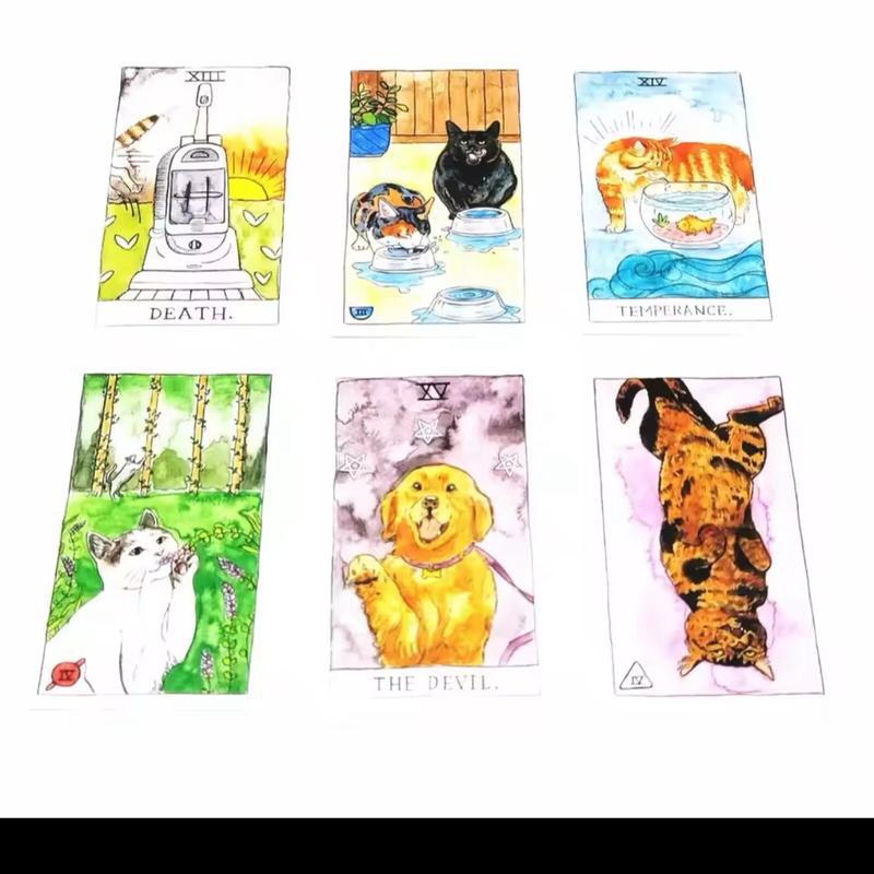 Cat Tarot: 78 Cards - Tarot Readings - Board Game for Family and Friends