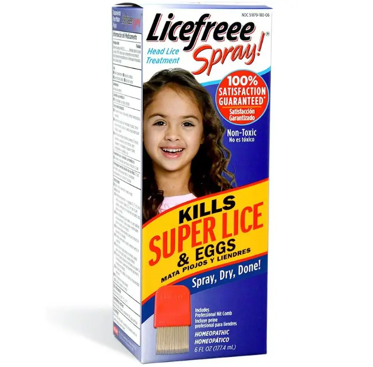 Licefreee Lice Spray for Kids Hair, Includes Professional Metal Nit & Lice Comb for Kids, Kills on Contact, 6 Fl Oz