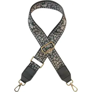 Wide Handbag&Purse Strap Jacquard Woven Guitar Style Multicolor Replacement Strap Canvas Adjustable Crossbody Bag Strap