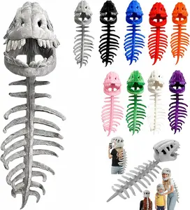 2026 New Dinosaur Skeleton Costume, 3D Spinosaurus Skull Mask & Plush Spine for Dress-Up Play