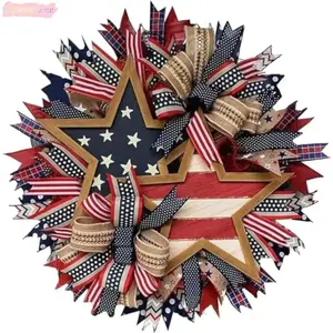 250th Anniversary Patriotic Wreath Red White Blue Front Door Decoration All-Weather Farmhouse Outdoor Wreath for Independence Day Memorial Day Holiday Decor Festive Americana Touch tiktokshopspringglowup