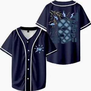 Jay Wheeler TRAPPii Album Merch Baseball Jersey Shirt V-Neck Women Men Short Sleeve Streetwear Clothes
