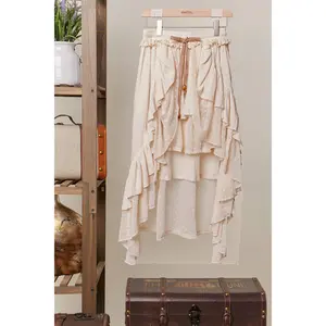Artisan Ivory Ruffled Maxi Skirt