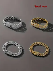 Fashionable Sweet Cool Style Hip Hop Cuban Chain Bracelet, Unique Personality Design, Perfect for Casual Wear, Trendy Accessory, Stackable Bracelets
