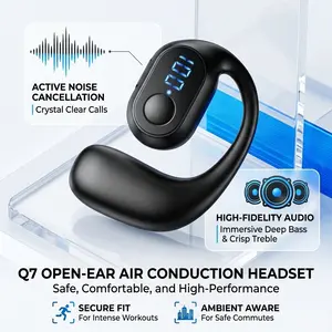 2026 Q7 Wireless Bluetooth OWS noise cancelling Headphones - Air Conduction Ear-Hook Design, HiFi Sound &  Cancel, Ideal for Sports & Smart Phone