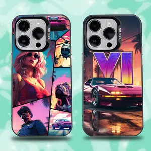 G-GTA 6 Grand Theft A-Auto VI Phone Case For iPhone 17,16,15,14,13,12,11,Mini,Pro,E,SE4,XS,MAX Black Candy Matte Cover