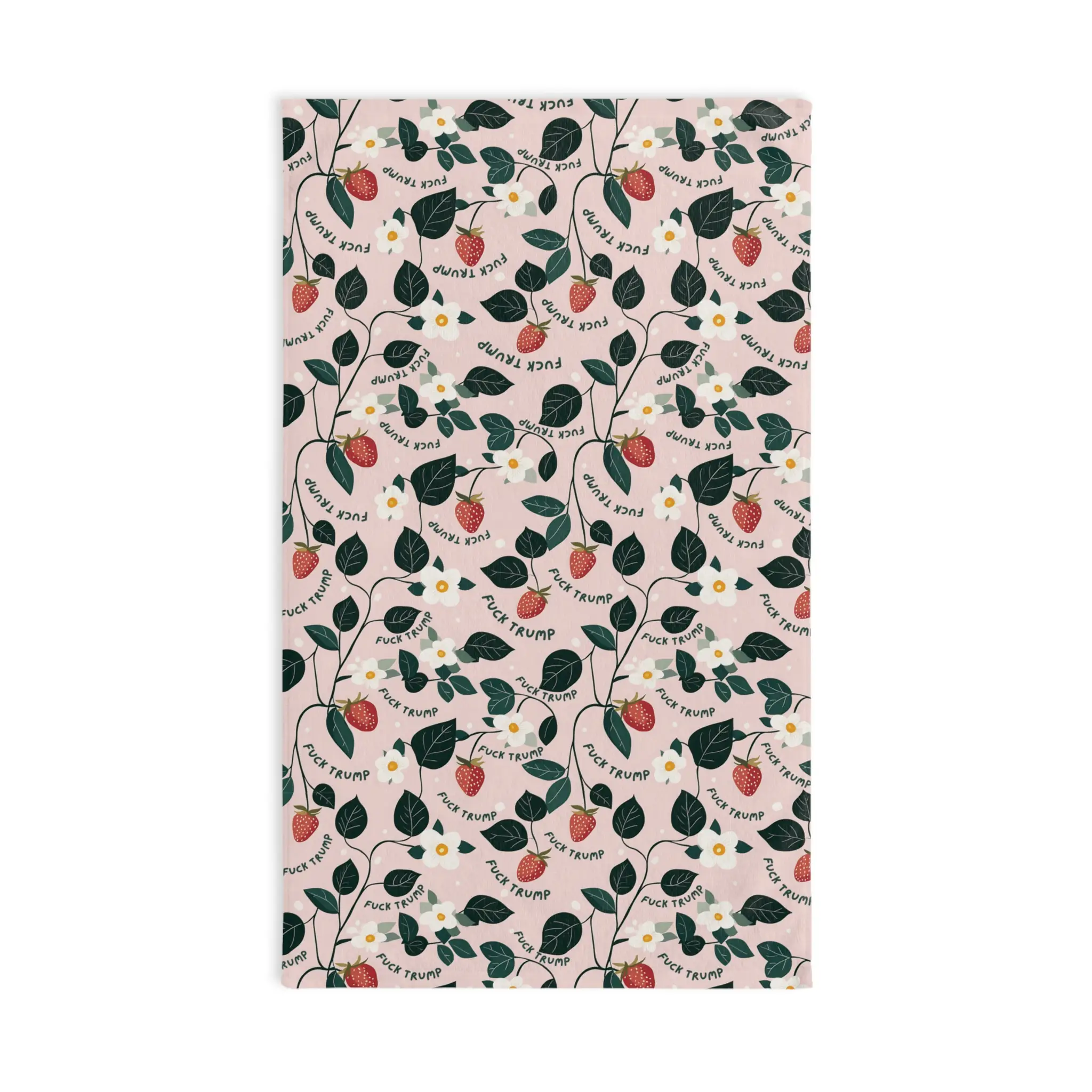 Subtle Strawberry Hand Towel, Funny Political Home Decor, Berry Kitchen or Bath Towel, Sarcastic Tea Towel, Liberal Gag Gift