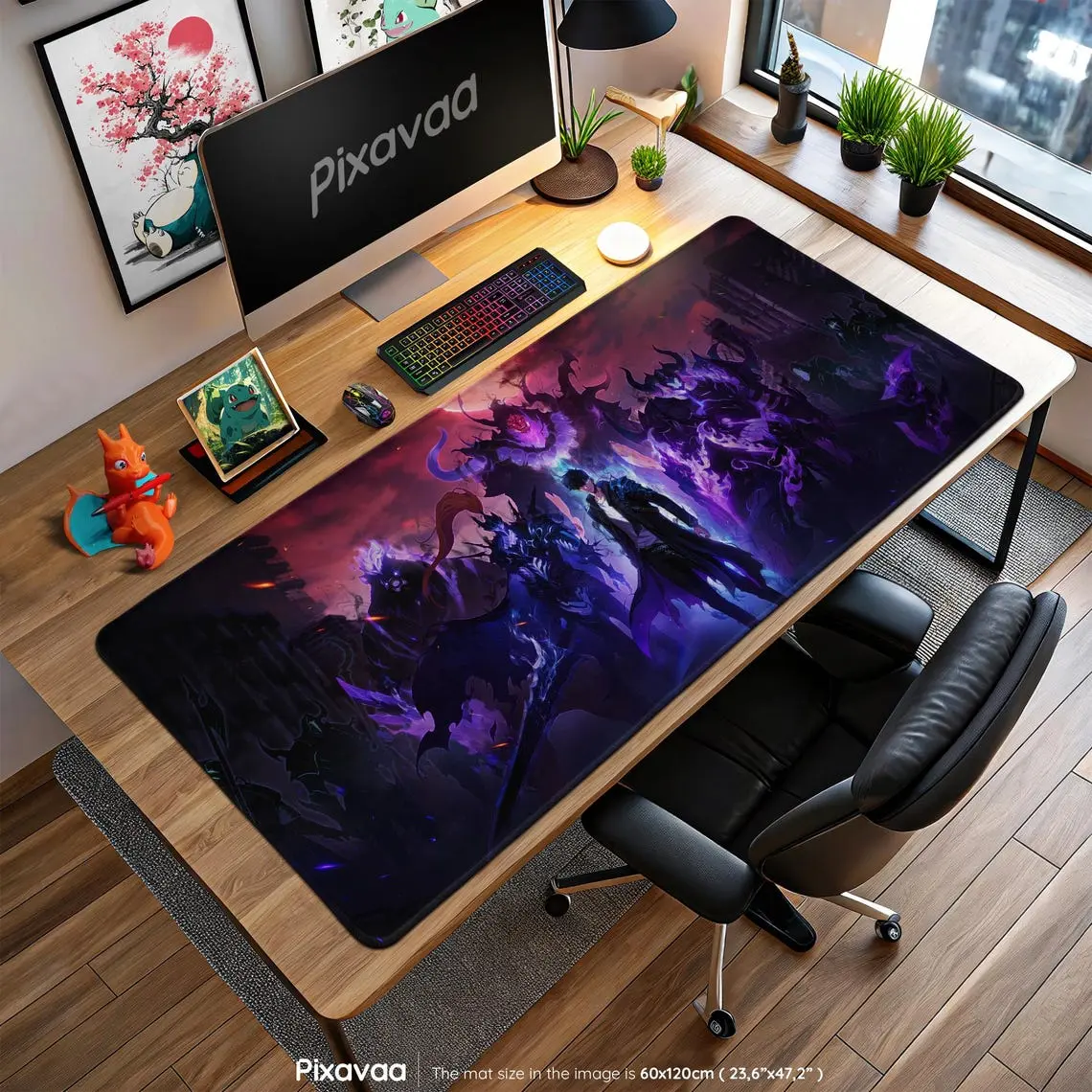 Solo Leveling Mouse Pad – Sung Jin-Woo with Shadow Army Art, Anime Desk Mat, Dungeon Hunter Decor, Otaku Gaming Gift