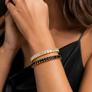 Tennis Bracelets for Women Trendy 14K White Gold Plated Birthstone Tennis Bracelet Sparkly Cubic Zirconia Bracelet Diamond Bracelet Mothers Day Gifts Birthstone Jewelry for Women
