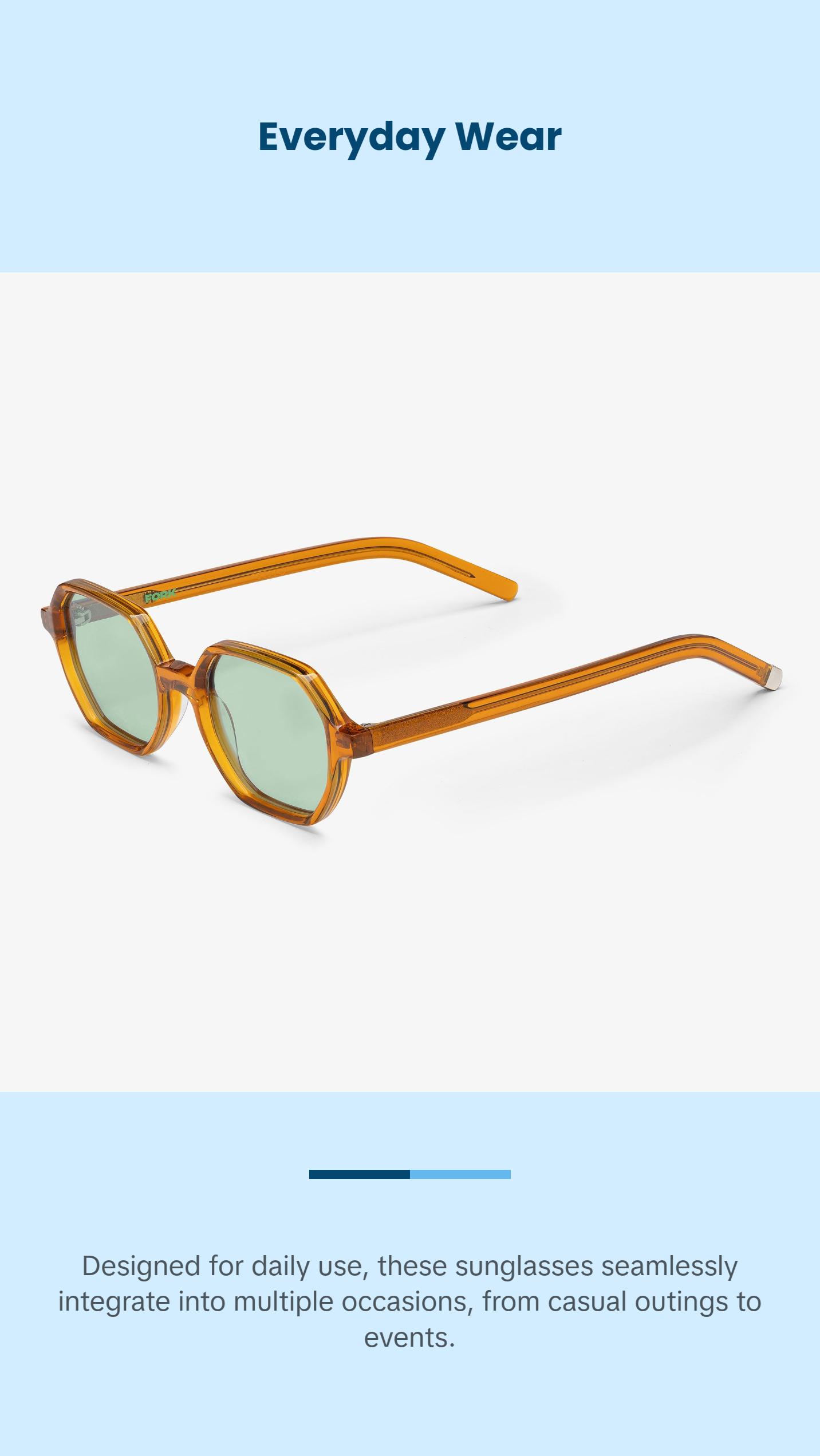 OFFSET Sunglasses - Structured Cool Angular Hexagon Silhouette Acetate Frame Unisex Fashion Accessory for Everyday Wear