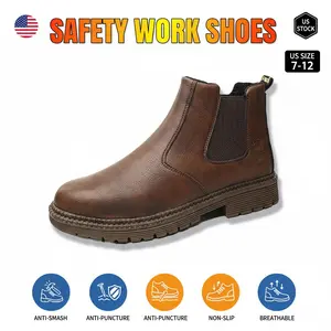 Heavy-Duty Splash-proof Smash-proof Puncture-proof Breathable Safety Shoes Unisex Chef Work Shoe Waterproof Anti-slip Durable Outdoor Comfortable Designed with Lightweight Materials for Less Fatigue Tough Built Design for Professionals and DIY Tasks