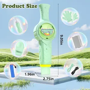 Smoke Bubble Machine, Elastic Bubble Fog Wand, Rechargeable Fog Bubble Machine with Lights & Sound, for Parties Outdoor Interactive Fun