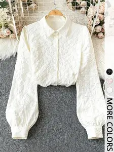 Women's Floral Print Long Sleeve Casual Elegant Shirt, Stylish Ladies Top for Daily Wear, Perfect for Spring & Fall Seasons, Blouse