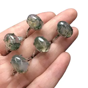 Handmade Copper Moss Agate Gemstone Ring