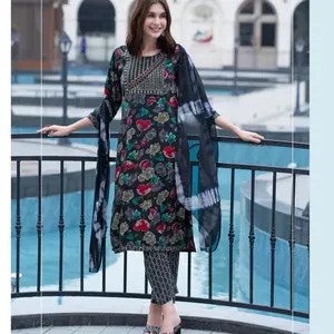 Rayon Readymade Kurta Salwar Set for Women