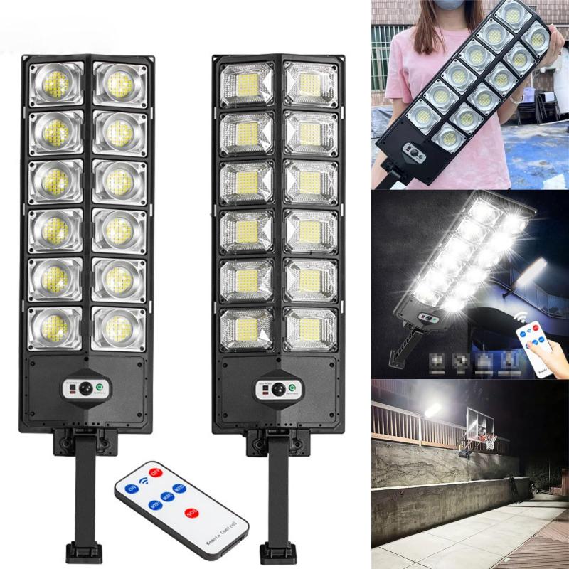 LED Solar Street Light1000W-4000W Commercial Oudoor Lights Outdoor Waterproof Hight Brightness LED,Dusk to Dawn Solar Street LightsRoad Area Lamp,3 Modes Wall Lamp Motion Sensing with Remote Control,Resistance Garden Lamp for Yard,Deck, Garden