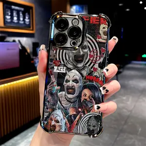 Art The Clown Horror T-Terrifier Phone Case Compatible with for iphone Models 17, 16E, 16, 15, 14, 13, 12, 11, Pro, Max, Air, Features a Transparent, Soft Back Cover Designed to Prevent Falls, Phone Case