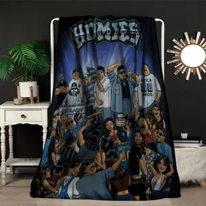 Homies David Gonzales Patterned Fleece Blanket - Soft for Sofas, Chairs, And Couch Covers, Large Size for Living Rooms, Bedrooms, Picnic Decor, Versatile Use BlanketIt is an excellent gift for children, family and friends