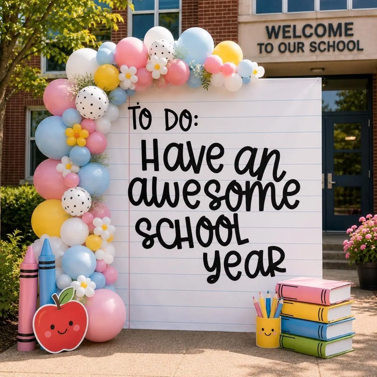 Back to School Backdrop, Have an Awesome School Year Backdrop, First Day of School Photo Booth Banner, Classroom Decor