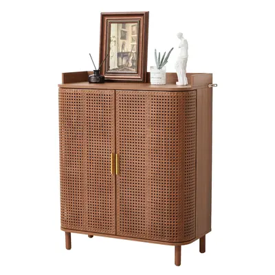 Shoe Storage Cabinet Walnut TikTok Shop