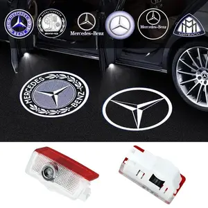 2pcs Car door welcome light Led Logo Emblem For Mercedes Benz A C E GLC GLA GLE GLB Class W177 W205 W212 W213 X253 X156 W166 X247 Led Car Lights