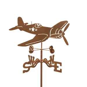 212 MAIN EZ Vane EZ1004-PT WWII Airplane Weathervane - Laser Cut Steel Garden Accent, Post Mount Outdoor Decor Piece with Laser Cut Design