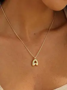 Women's Stainless Steel Initial Letter Necklace, Casual Fashion Jewelry for Daily Wear & Outdoors, Classic Versatile Design