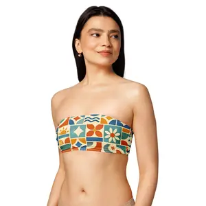 Selaron Print Bandeau Bikini Top