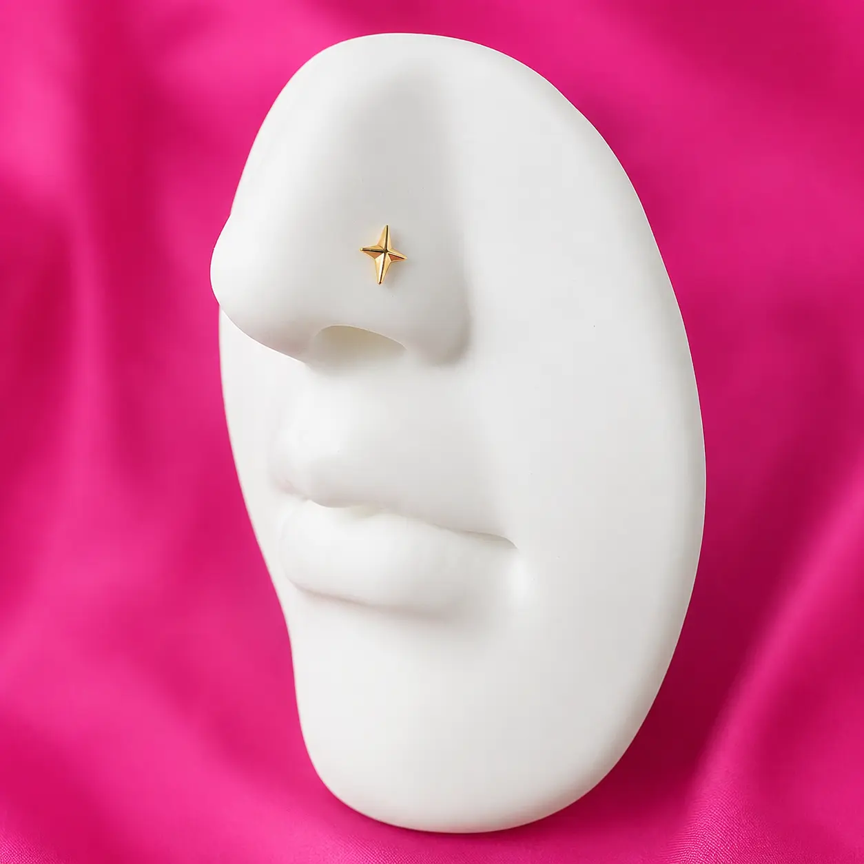 *Customize* Titanium North Star Cross Nose Ring/ Labret