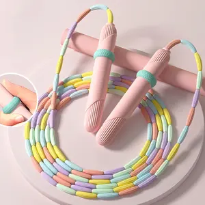 Adjustable Professional Jump Rope, Suitable for Beginners, with Rainbow Beads and Thumb Grip, Knot Free.