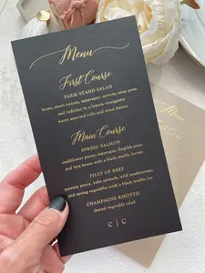 Formal Wedding Menu - Gold Foil  | Style 45