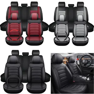 For Toyota RAV4 / 4Runner / C-HR / Camry / Corolla /  Avalon / Yaris / Prius Leather Car Seat Covers Full Set,5-Seat Protector Cushion Waterproof Automotive Seat Cover Pad