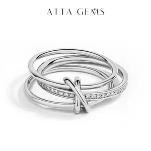 New Arrival Synthetic Moissanite Stackable Rings for Women Unix Wedding Band R237