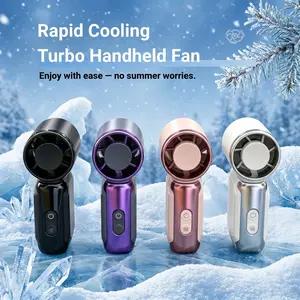 Mini Handheld Fan with LED Display 199 Speed Turbo Pocket Fan for Women USB Rechargeable, High-Speed Cooling for Travel & Makeup Perfect Gift Portable Refrigeration
