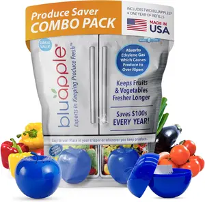 Bluapple Produce Saver Combo Pack Keeps Fruits & Vegetables Fresh Longer