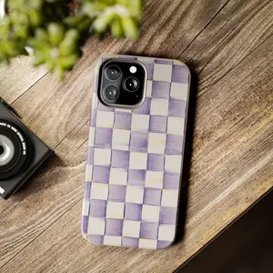 Mackenzie Childs Violet Check iPhone Case